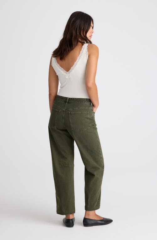 Madewell Darted Barrel Leg Jeans In Green