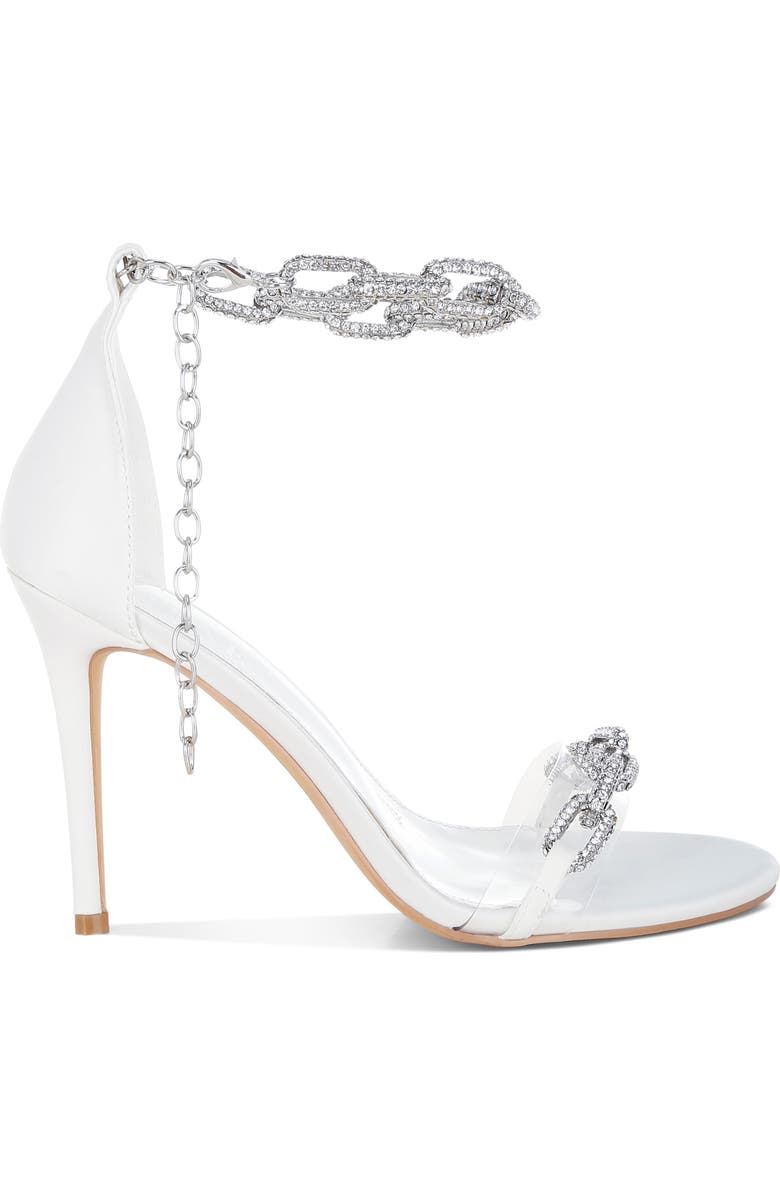 LONDON RAG Rabenda Rhinestone Stiletto Sandal, Alternate, color, White
