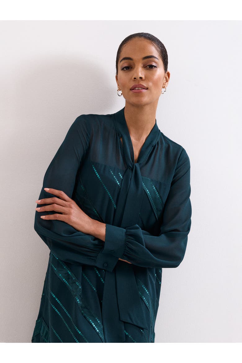 Sonali Satin Dress, Alternate, color, Teal