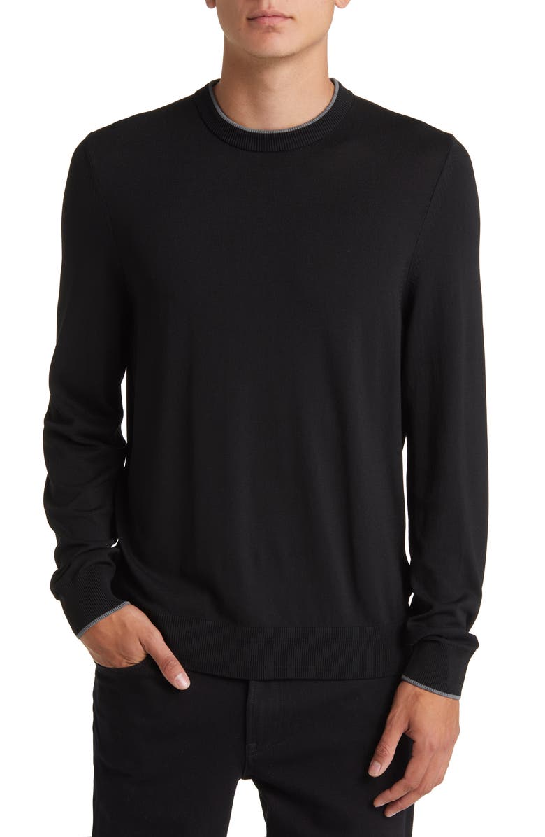 BOSS Lope Crewneck Sweater, Main, color, Black