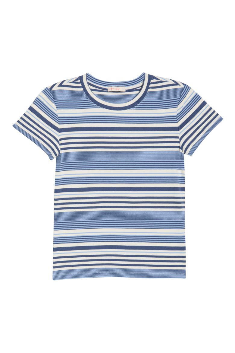 Lexi Rib Stripe Sun-In Crewneck T-Shirt, Alternate, color, BLUE MULTI STRIPE