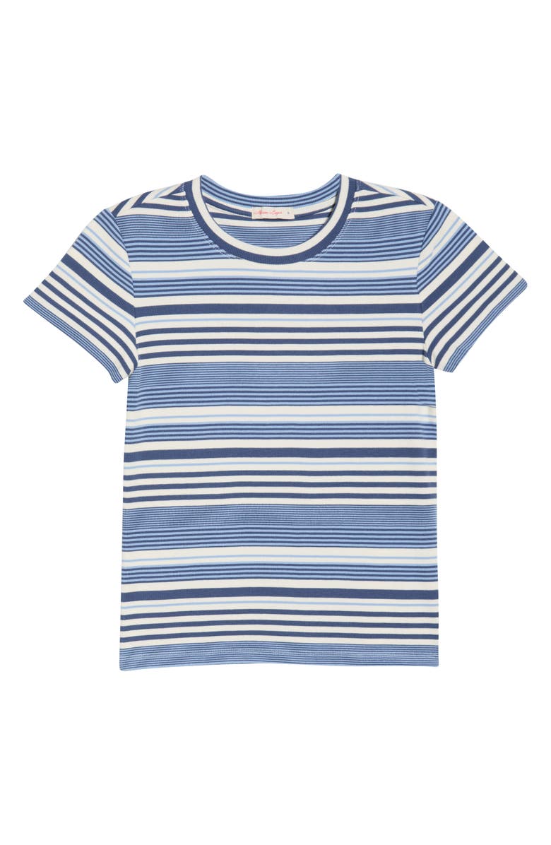 Marine Layer Lexi Rib Stripe Sun-In Crewneck T-Shirt, Alternate, color, Blue Multi Stripe