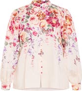 City Chic Gianna Floral Print Woven Shirt