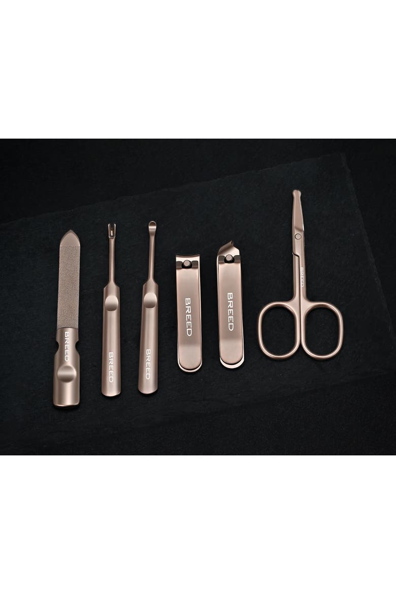 Excalibur 6 Piece Surgical Steel Groom Kit - Travel Roll Case, Alternate, color, Brown