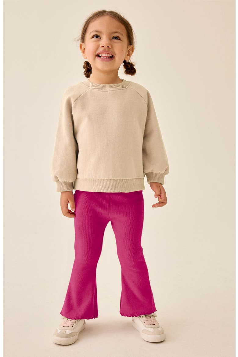 Kids' Ribbed Flared Leggings, Alternate, color, PINK