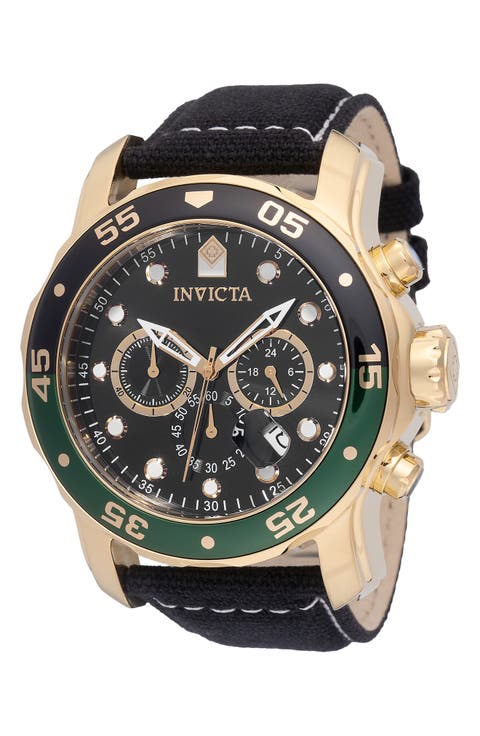 Pro Diver Chronograph Canvas Strap Watch, 48mm