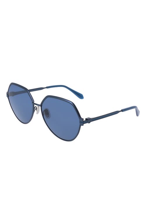 Ferragamo 62mm Oversize Tea Cup Sunglasses In Matte Blue