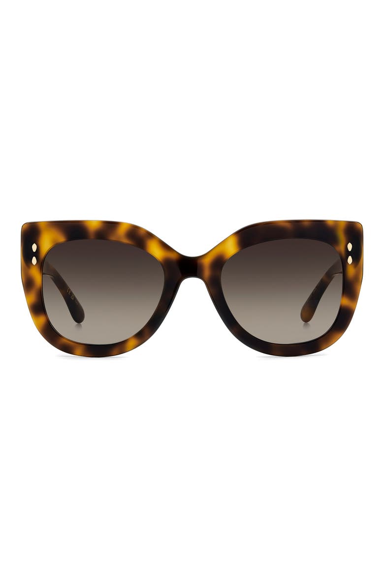 53mm Cat Eye Sunglasses, Main, color, HAVANA GOLD/ BROWN
