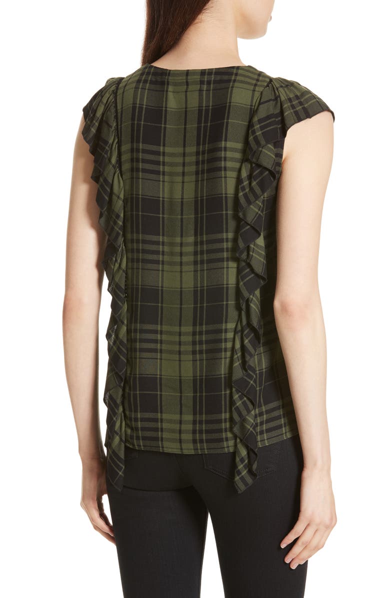 Alice + Olivia Janet Side Ruffle Blouse, Alternate, color, 