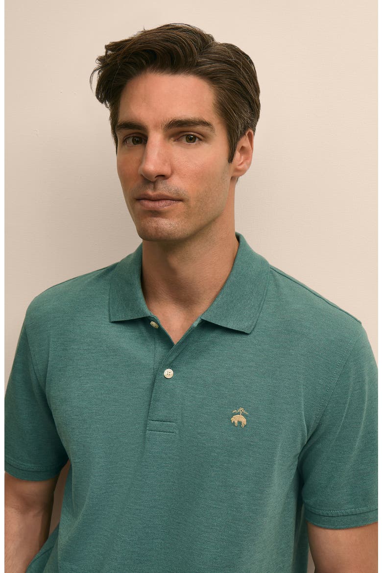 Supima Cotton Pique Polo, Alternate, color, MED TEAL HTR