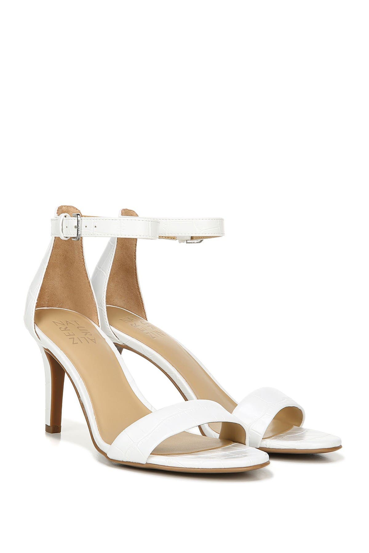 Naturalizer Leah Croc Embossed Ankle Strap Sandal, Alternate, color, 
