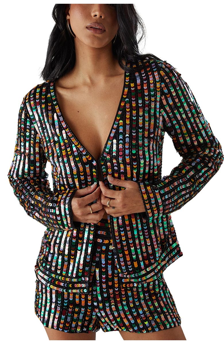 Warehouse Premium Hand Embellished Sequin Jacket, Alternate, color, Multi