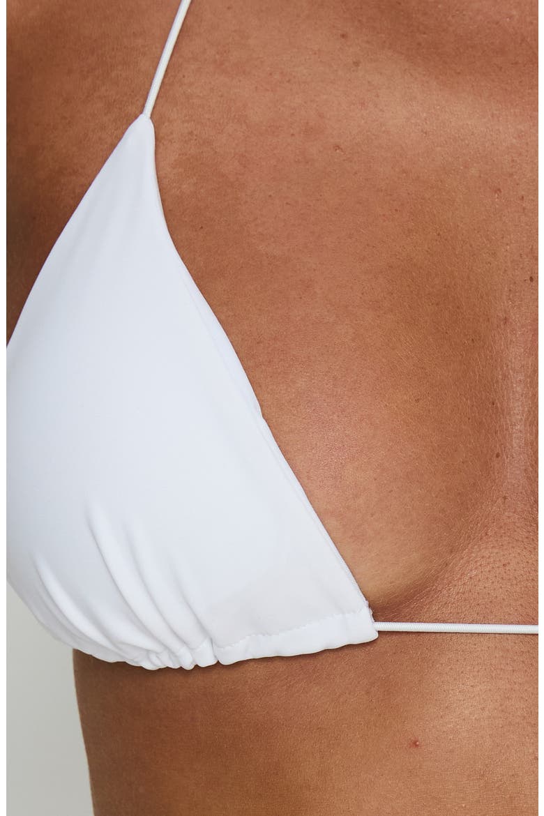 Selbie Triangle String Bikini Top, Alternate, color, WHITE
