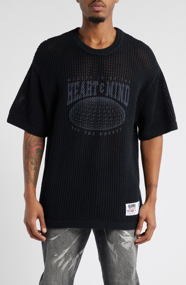 Billionaire Boys Club BB Mercer Short Sleeve Crop Chunky Cotton Sweater, Main, color,