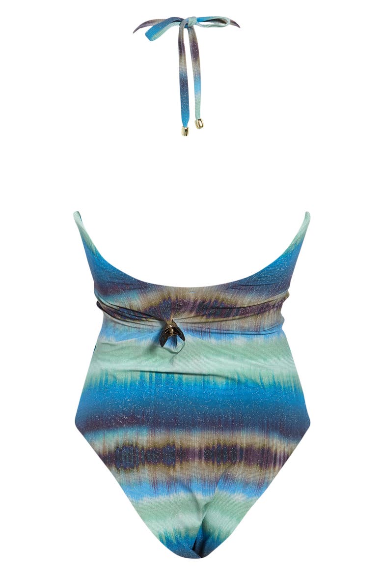 Cutout One-Piece Swimsuit, Alternate, color, BLUE