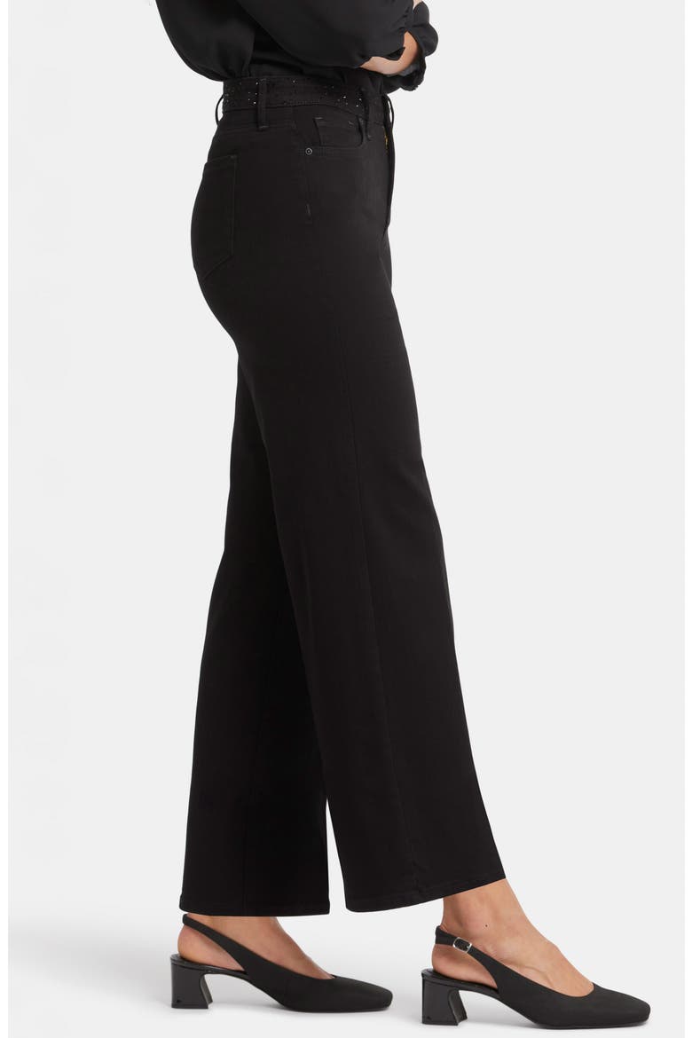 Teresa Rhinestone Wide Leg Jeans, Alternate, color, BLACK RINSE