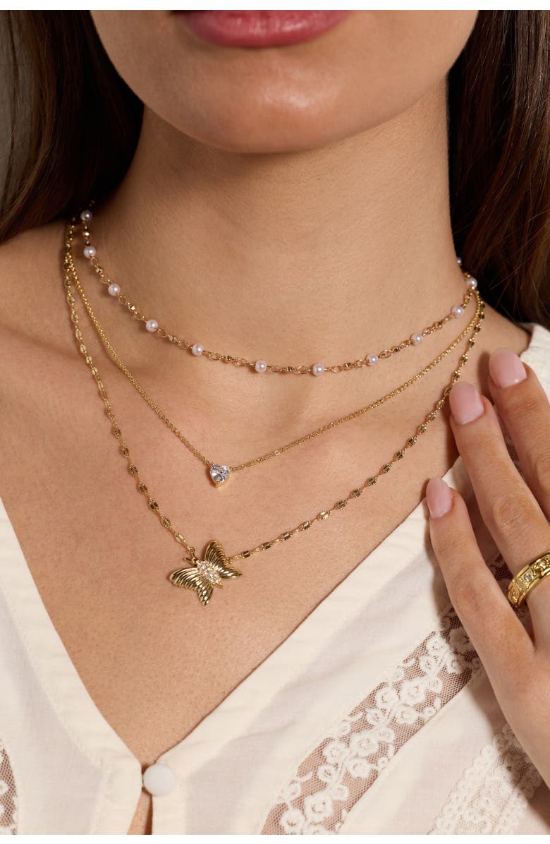 Alex and Ani Festival Stranded Butterfly necklace, Alternate, color, Gold