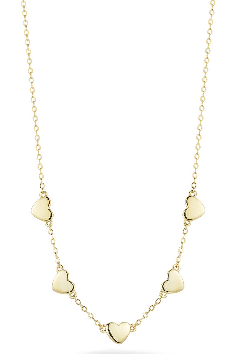 Sterling Silver Heart Charm Necklace, Main, color, GOLD