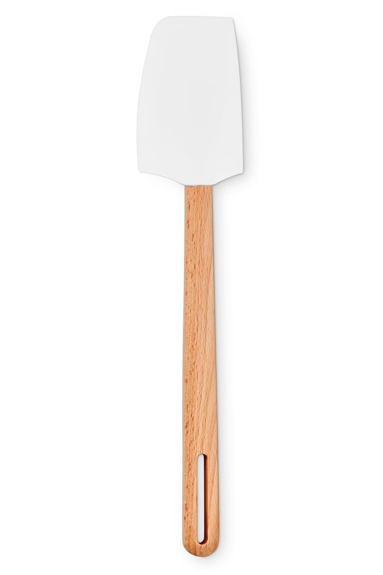 Signature Medium Silicone & Wood Spatula, Main, color, WHITE