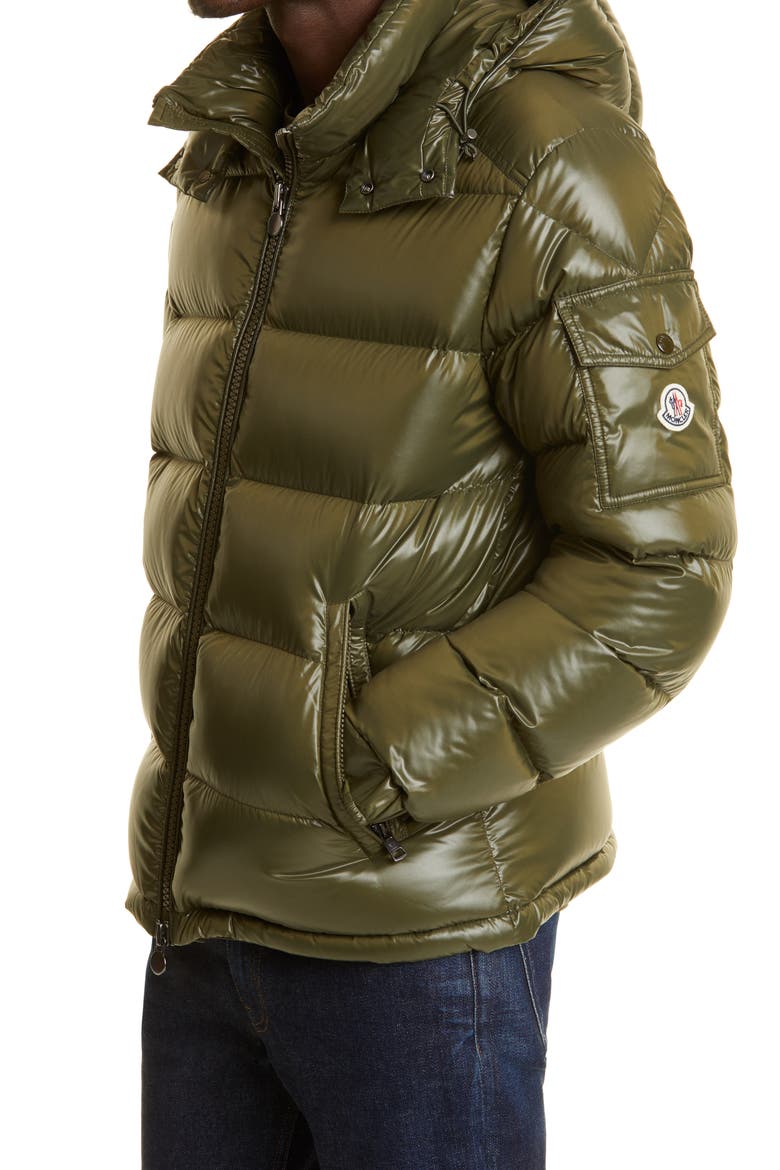 Maya Lacquered Down Jacket, Alternate, color, KHAKI GREEN