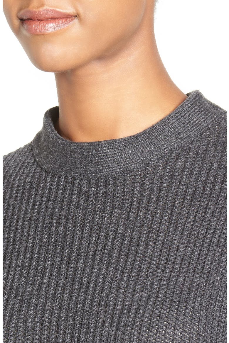 Stitch Detail Knit Tunic, Alternate, color, HEATHER CHARCOAL