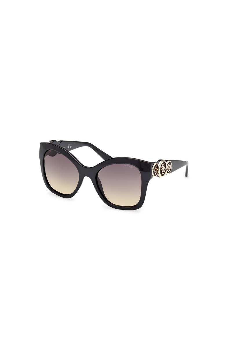 Medallion Temple Butterfly Sunglasses, Main, color, Black / Gradient Smoke