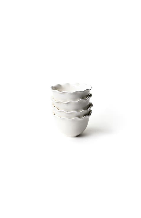 Signature White Ruffle Dinner Bowls Set of 4