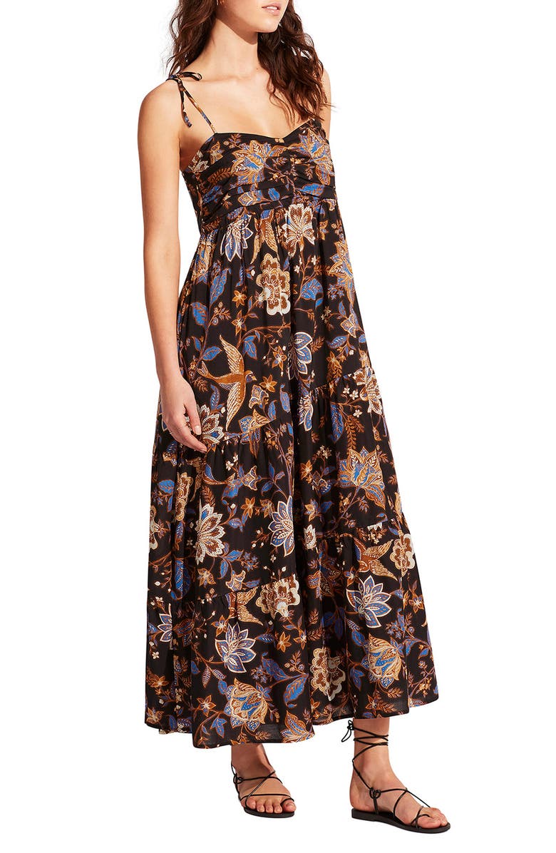 Seafolly Silk Road Paisley Cotton Blend Midi Cover-Up Sundress, Alternate, color,