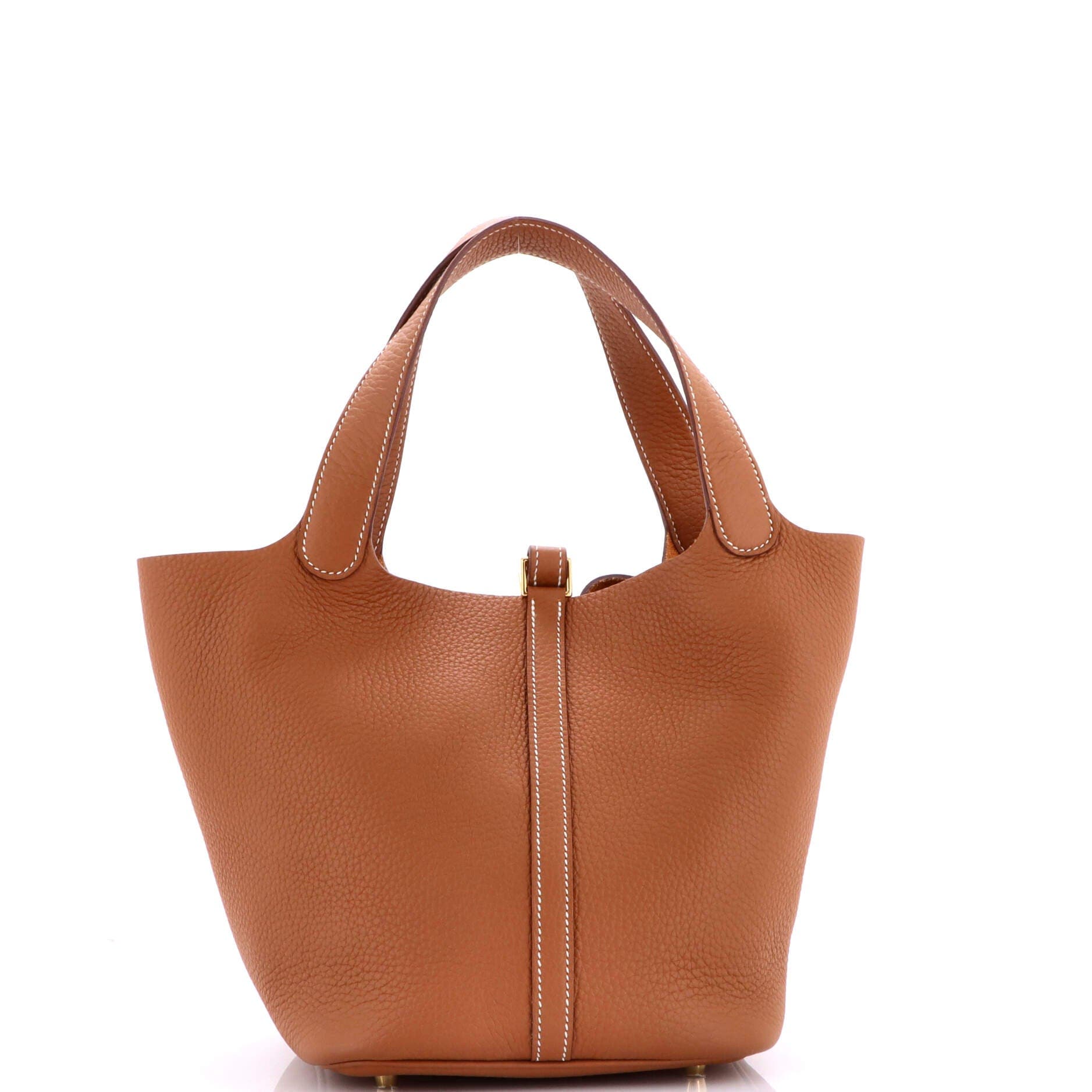 Pre-Owned Hermes Picotin Lock Bag Clemence MM, Alternate, color, Gold