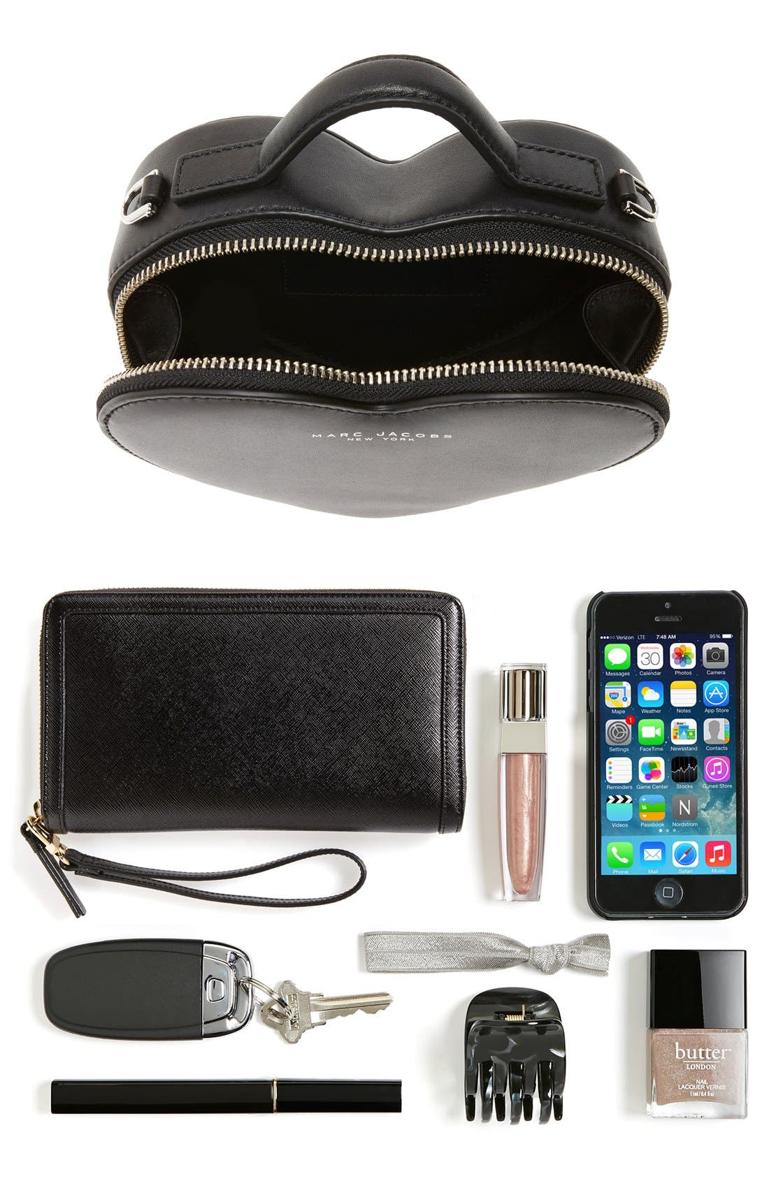 Marc Jacobs Heart Leather Crossbody Bag, Alternate, color, 