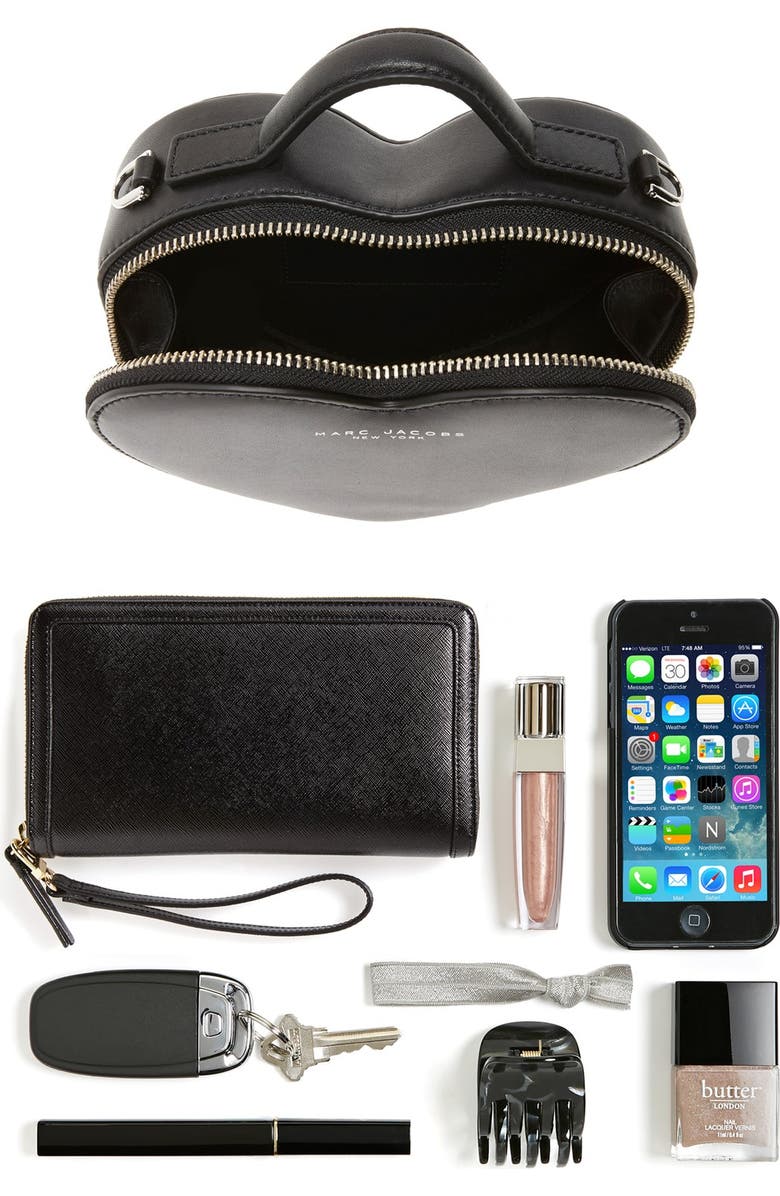 Marc Jacobs Heart Leather Crossbody Bag, Alternate, color,