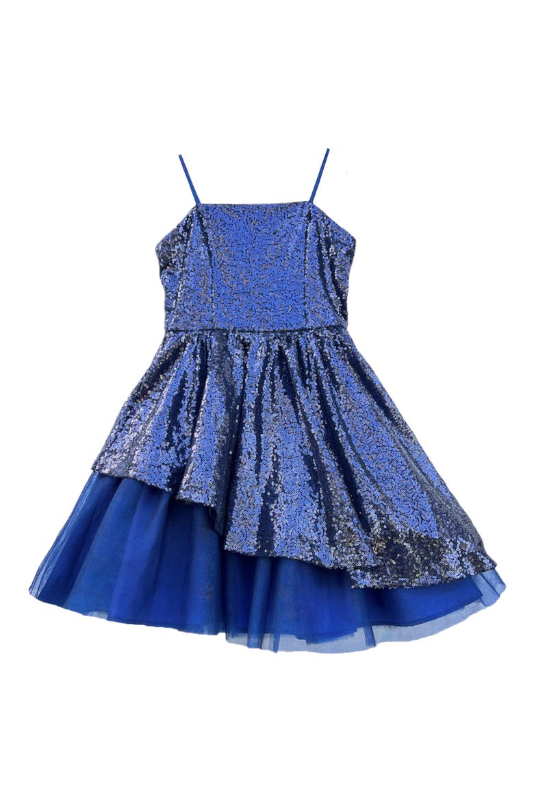 Sequin Peek-a-Boo-Dress, Main, color, NAVY