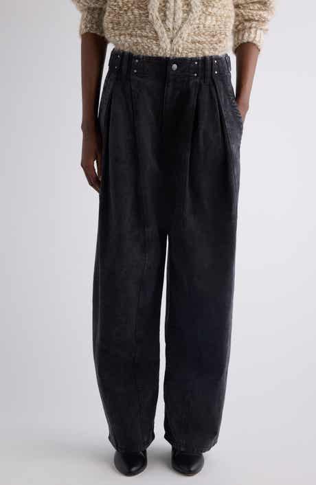 Ireme Pleated Barrel Leg Jeans