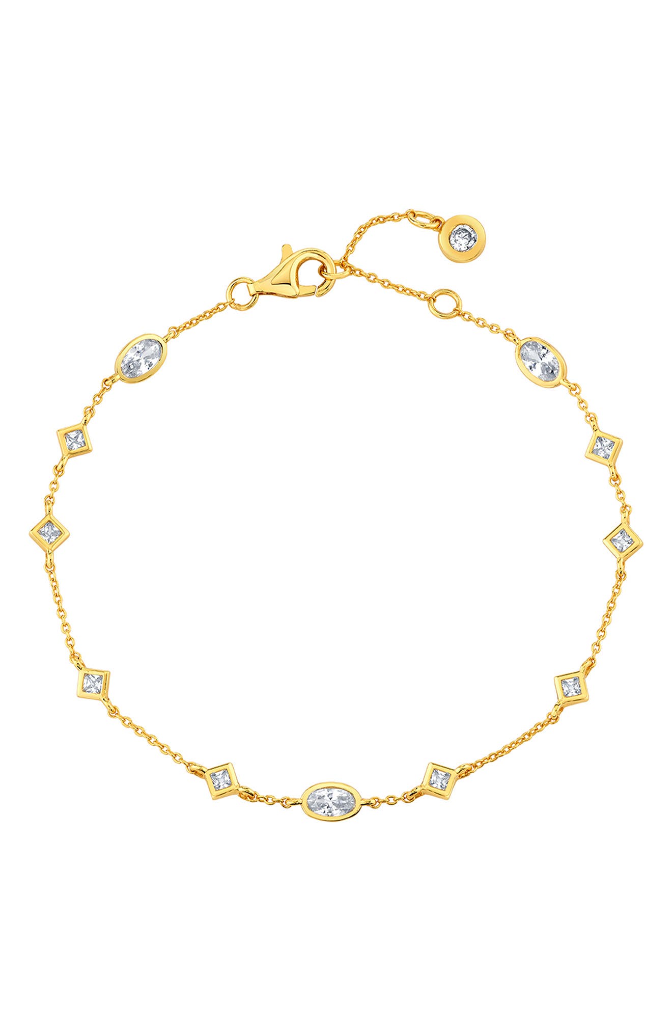 18KT YELLOW GOLD / CLEAR STONE