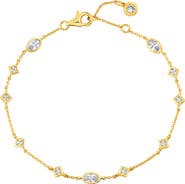 Crislu Princess & Oval Crystal Station Bracelet