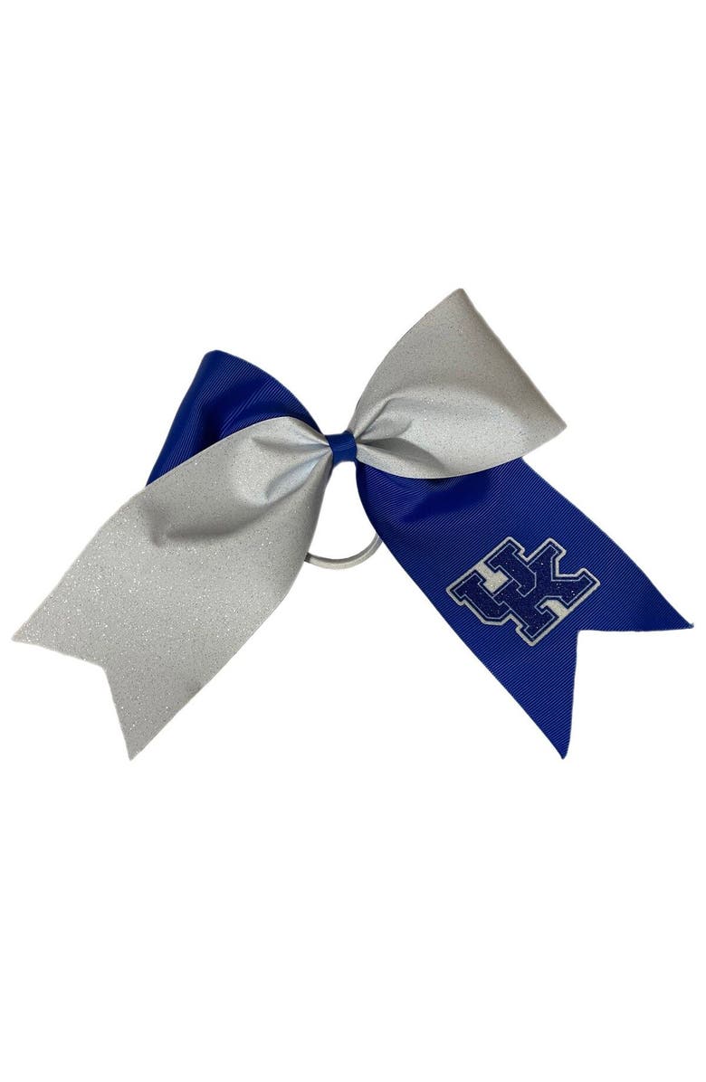 USA LICENSED BOWS Kentucky Wildcats Jumbo Glitter Bow with Ponytail Holder, Main, color, Blue
