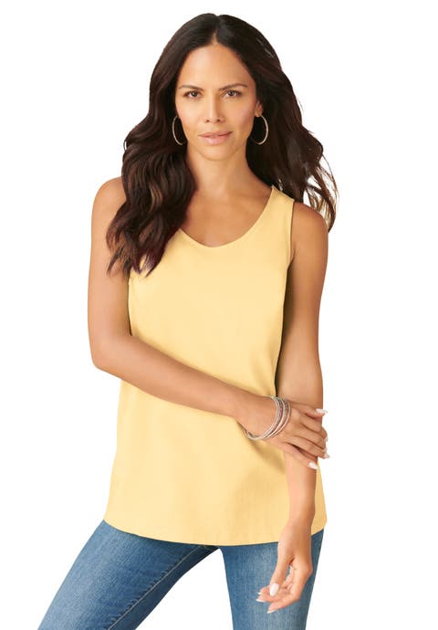 Plus Size Cotton Scoopneck Tank Top (Plus)