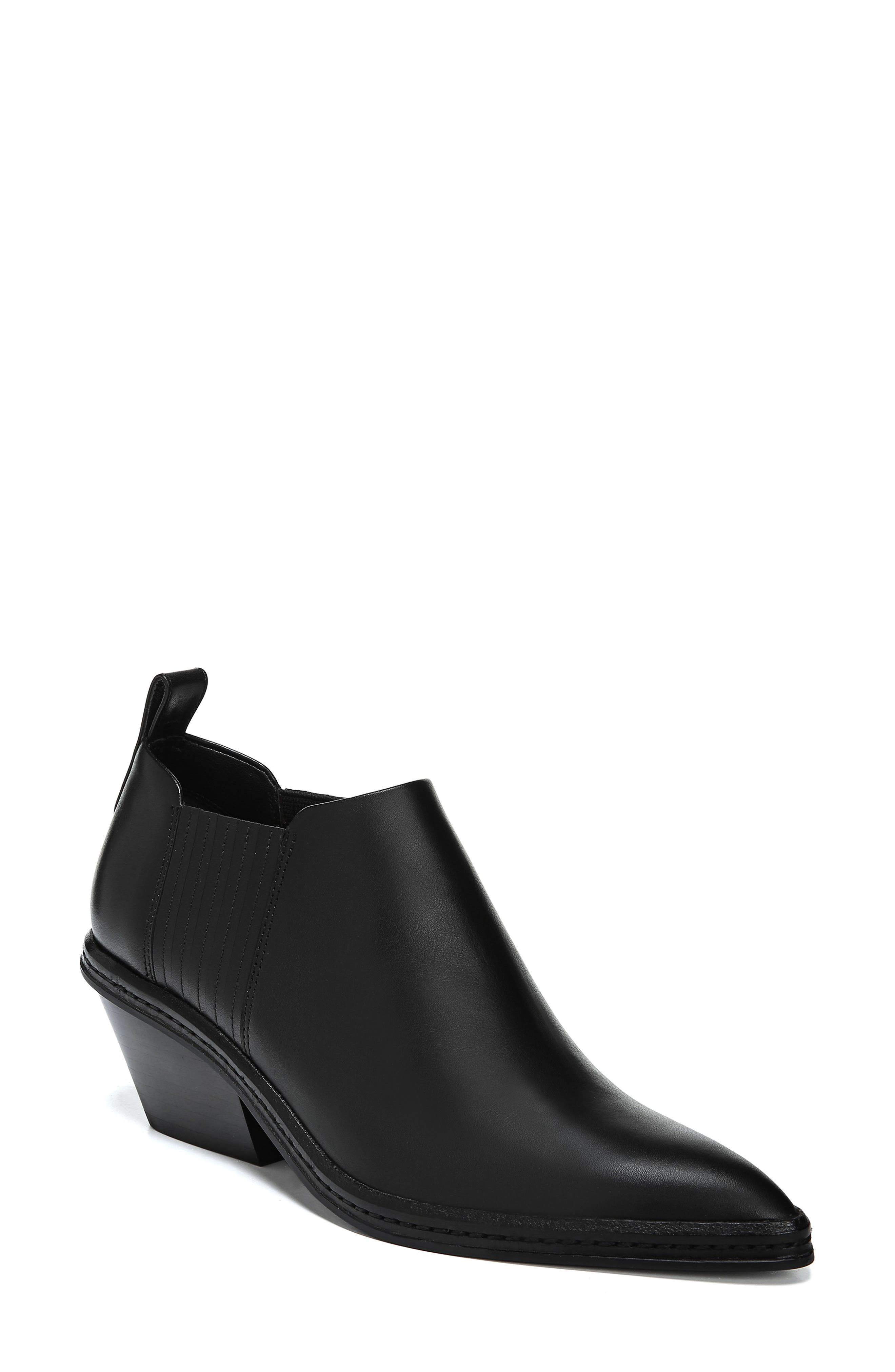Farly Water Resistant Bootie, Main, color, BLACK SMOOTH LEATHER