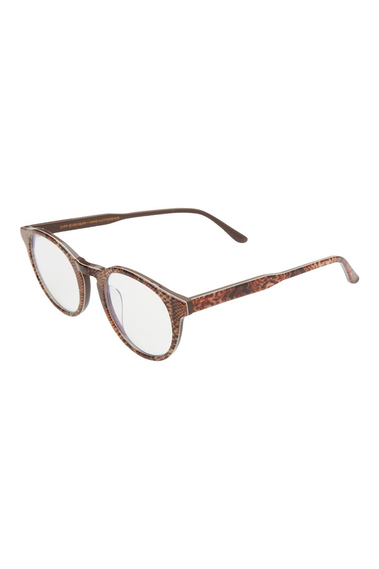 Sawyer 48mm Round Blue Light Blocking Glasses, Alternate, color, SNAKE SKIN