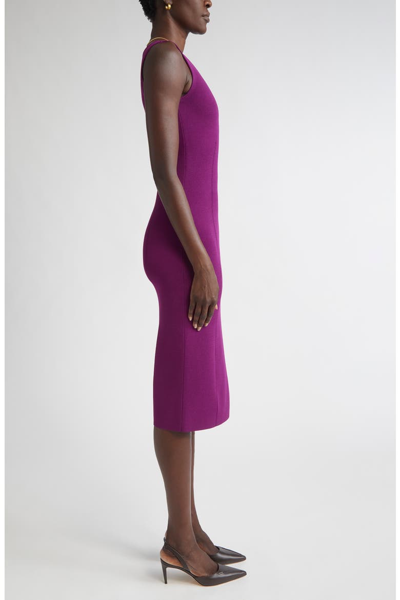 Sleeveless Milano Knit Sheath Dress, Alternate, color, BOYSENBERRY