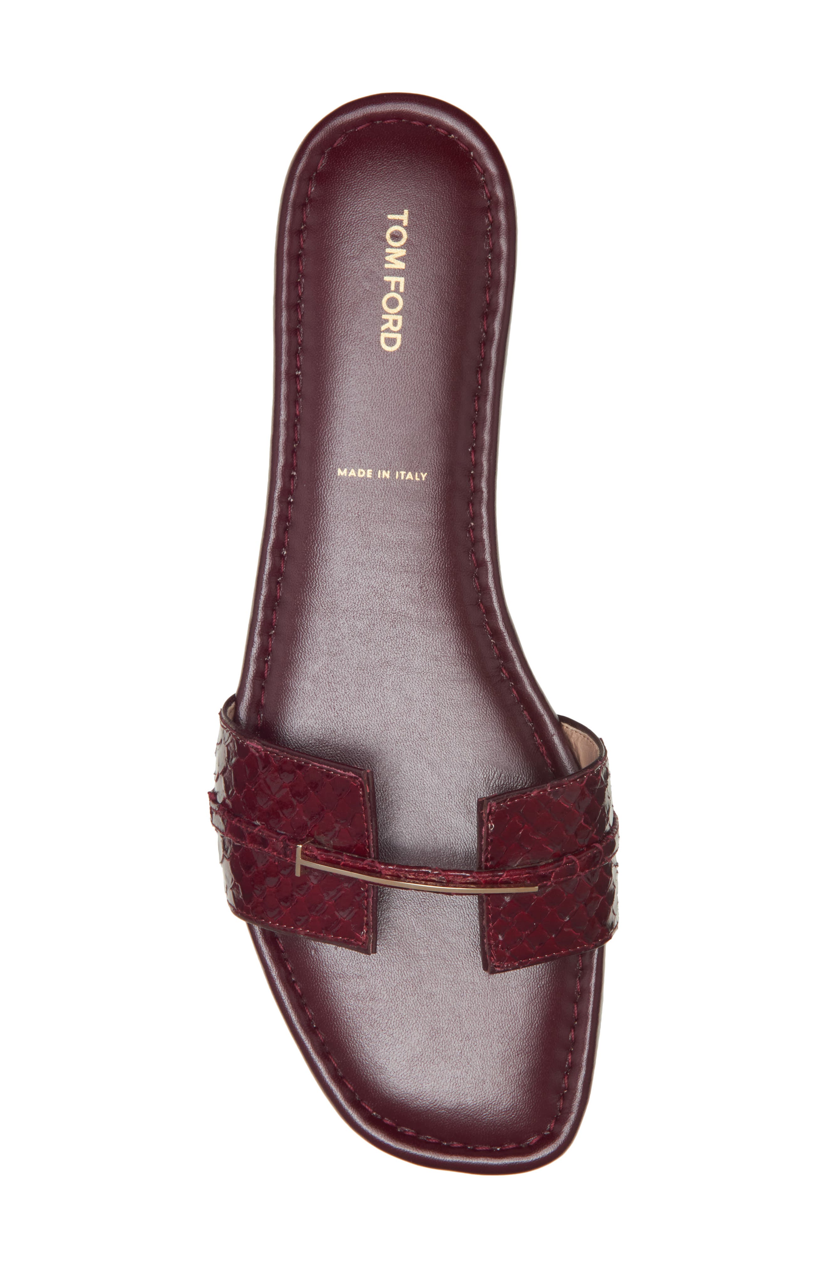 TOM FORD Python Embossed Slide Sandal, Alternate, color, Ruby Red