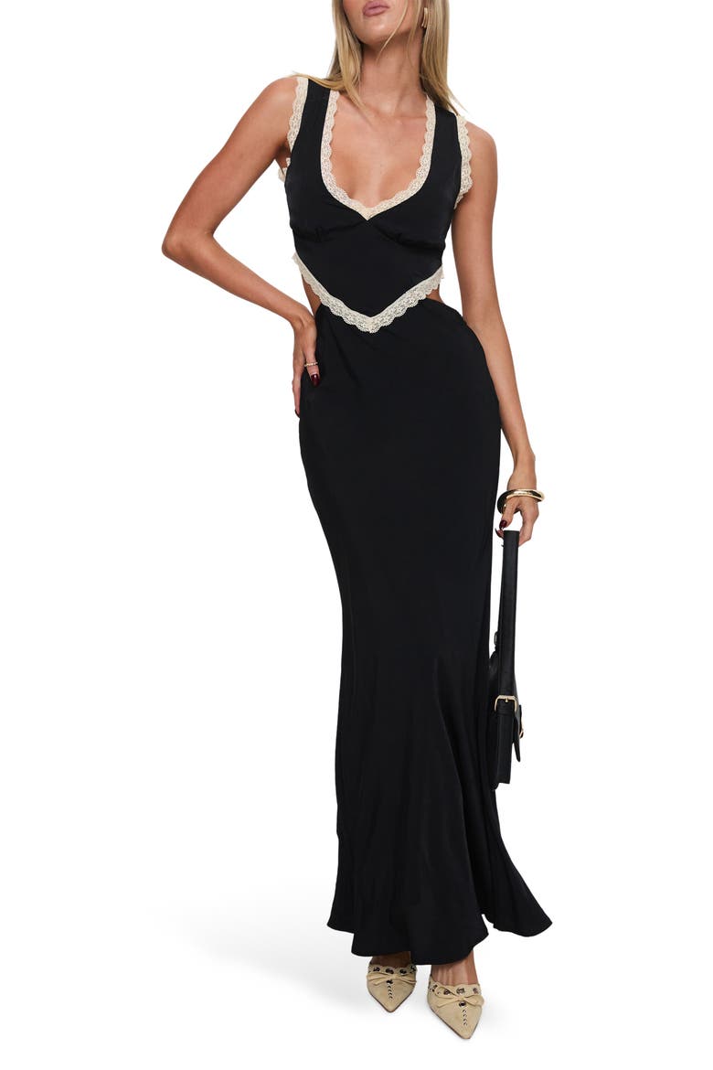 keila lace trim cutout maxi dress Keila Lace Trim Cutout Maxi Dress (Women)