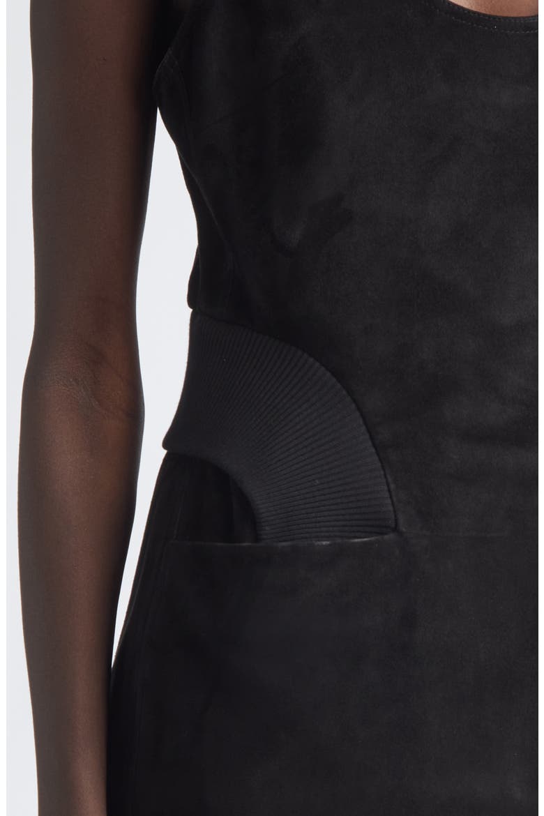 Sleeveless Suede Minidress, Alternate, color, NERO