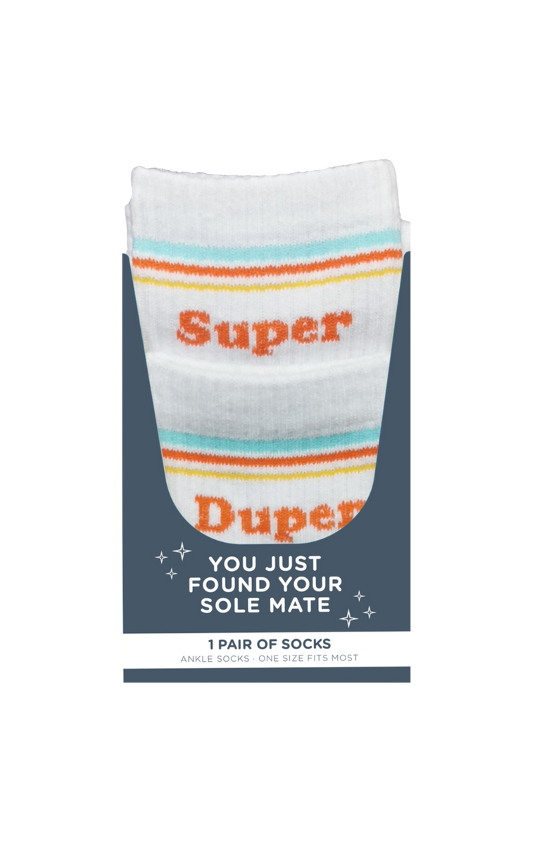 Totalee Gift Super/Duper Socks Cotton White, Alternate, color, White