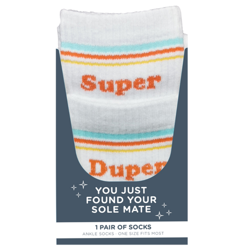 Totalee Gift Super/duper Socks Cotton White In Multi