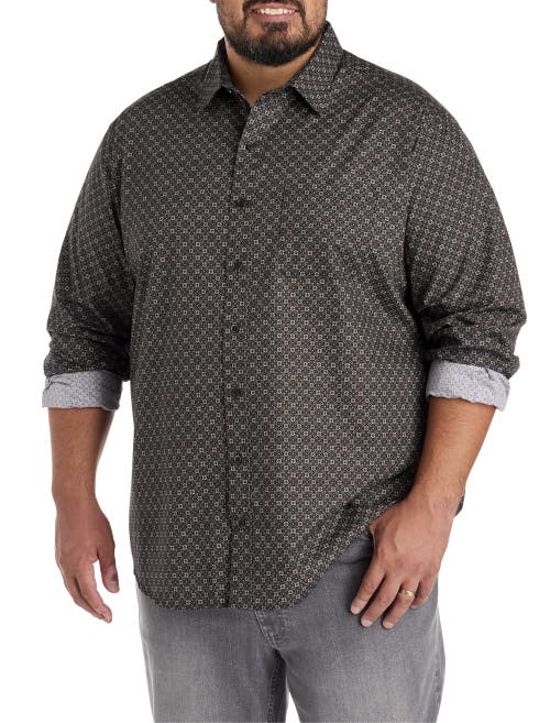 Synrgy By Dxl Big & Tall Medallion Print Sport Shirt In Multi