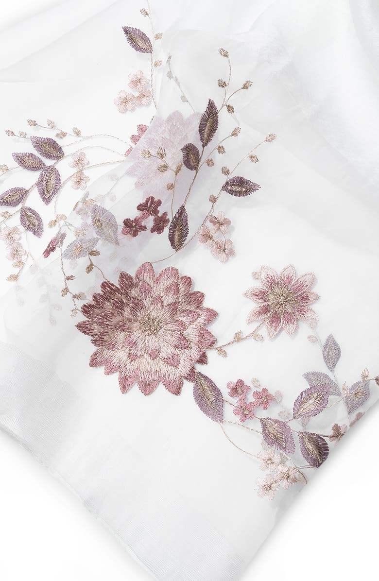 SAACHI Floral Embroidered Scarf, Alternate, color, Ivory