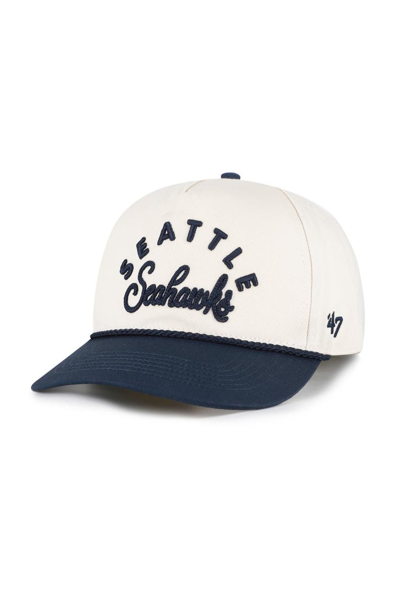 Women's '47 Natural Seattle Seahawks Rope Script Hitch Adjustable Hat, Main, color, Natural