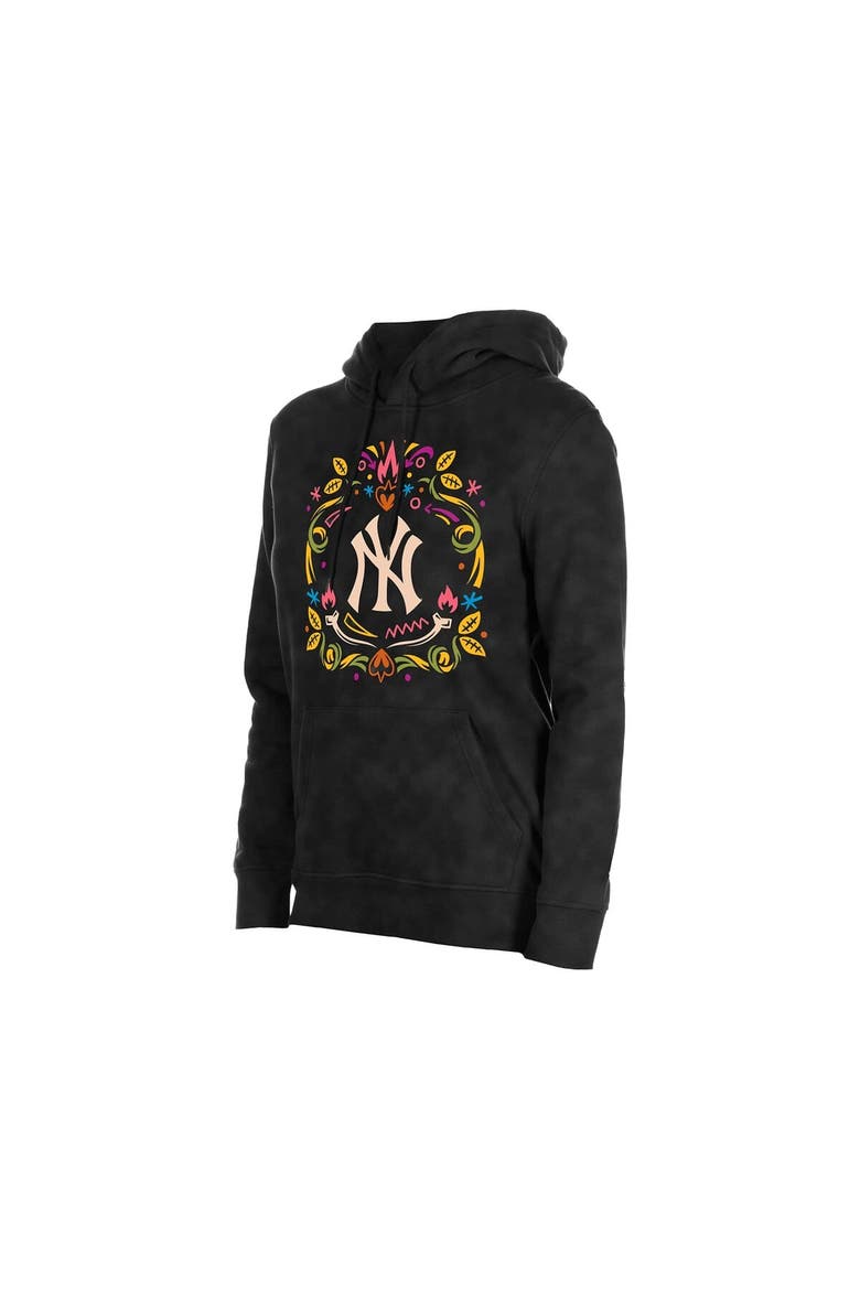 Women's New Era Black New York Yankees Día de Muertos Mineral Wash Hoodie Sweatshirt, Alternate, color, Black