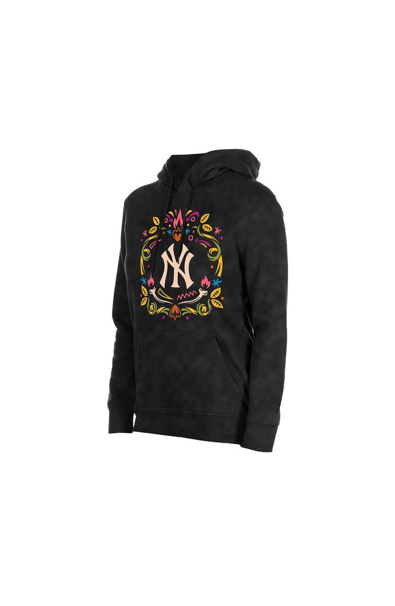 New Era Women's New Era Black New York Yankees Día de Muertos Mineral Wash Hoodie Sweatshirt, Alternate, color, Black
